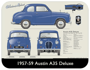 Austin A35 2 door Deluxe 1957-59 Place Mat, Medium